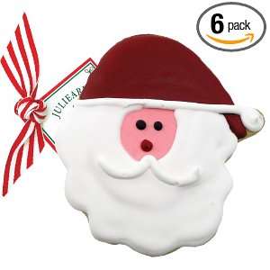 Traverse Bay Confections Hand Decorated Santa Face Cookie, 3.5 Ounce 