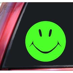 Smiley Face Lime Green Vinyl Decal Sticker