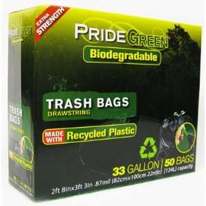   Black Drawstring Trash Bags, Pack of 6 (300 Bags): Home & Kitchen