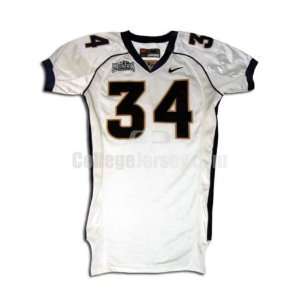    White No. 34 Game Used BYU Nike Football Jersey