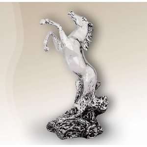  Horse Rearing Silver Plated Sculpture: Home & Kitchen