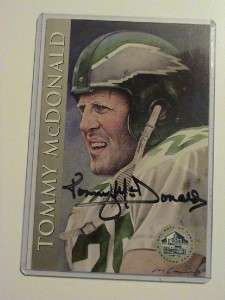 Tommy McDonald Philadelphia Eagles HOF Oklahoma Auto  