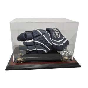   Stanley Cup Champs Hockey Player Glove Display Case, Mahogany: Sports