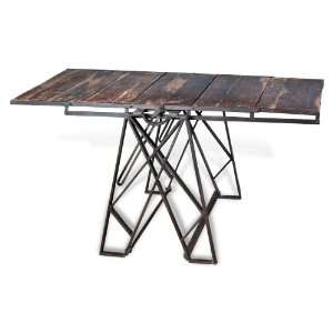   Industrial Loft Convertible Dining Table Book Shelf: Furniture & Decor