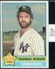 Thurman Munson Billy Martin 1976 Topps Auto JSA Auth  