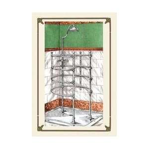  A Shower Stall 12x18 Giclee on canvas: Home & Kitchen