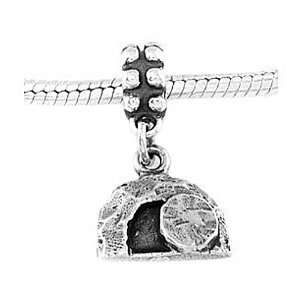  Sterling Silver Empty Tomb Dangle Bead Charm: Jewelry