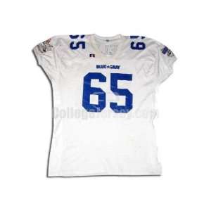  White No. 65 Game Used Baylor Russell Football Jersey 
