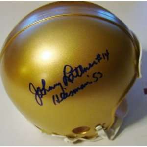 Johnny Lattner SIGNED Notre Dame Mini Helmet JSA 124455 