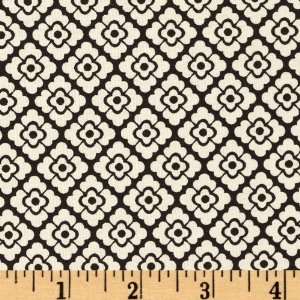  44 Wide Toni Floral White/Black Fabric By The Yard: Arts 