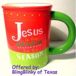 Cracker Barrel Ceramic Mug Cup Christmas Jesus Reason SEASON Coffee 