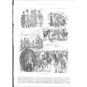  A Day Fox Hunting Beckton Hall Antique Print 1883: Home 
