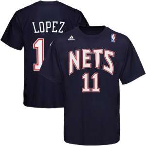  adidas New Jersey Nets #11 Brook Lopez Navy Blue Net 
