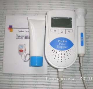Fetal Doppler Baby Heart Monitor 3MHz +GEL& AUDIO CABLE  