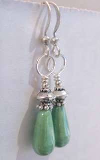 買 Olde Castle Arts • Rustic Saucer Topped Teardrop Earrings   Jade 