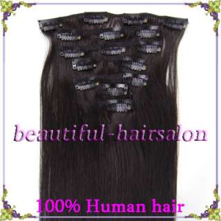   On INDIAN 100% Remy straight human Hair Extensions #1B &70g,New  