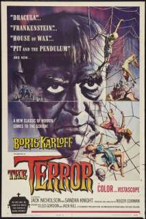 The Terror One Sheet Movie Poster Boris Karloff Jack Nicholson Horror 