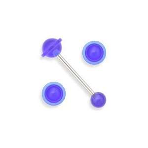  SATURN Tongue Ring 12g 1/2~12mm Dk. Blue Jewelry
