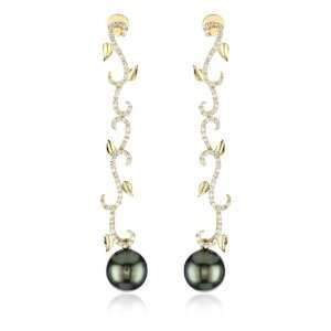 Katie Decker Ivy 18k Yellow Gold and Diamond with Tahitian Pearl 