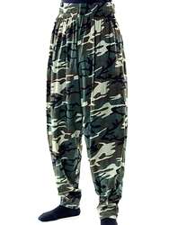 Baggy Gym Pants  GREEN CAMO Print, Sizes M L XL  