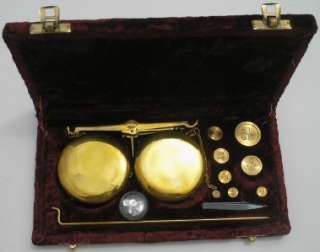 100+ Gram Brass Balance Scale W Case Jewelry Apothecary  