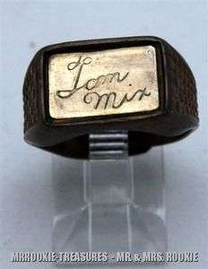 Circa 1940s Tom Mix Signature Sterling Top Ring  