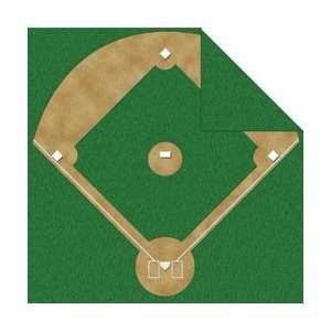   Real Sports Double Sided Paper 12X12   Baseball Diamond by Reminisce