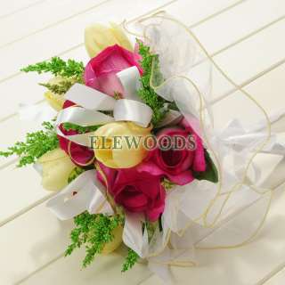  Different Style Color Tulle Wrapped Wedding Bouquet with 