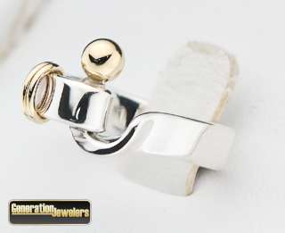 Super Cute Tiffany & Co. 18K Gold and 925 Sterling Silver Buckle Ring 