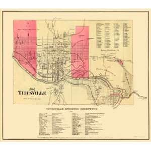  TITUSVILLE PENNSYLVANIA (PA) LANDOWNER MAP 1865