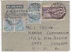 India Bangalore to US 1951 City New Market Cancels on Air Letter