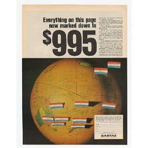  1967 Qantas Airlines Globe Mark Down Rates Print Ad (13059 