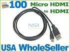 Lots 100) 6 FT Micro HDMI to HDMI Cable for Droid HTC
