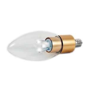   LED Candelabra Light Bulb   Gold   Clear Bullet Tip