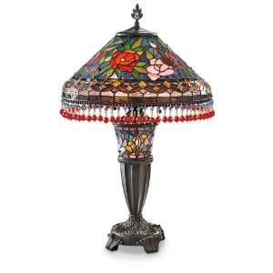  Beaded Double   lit Tiffany   style Table Lamp