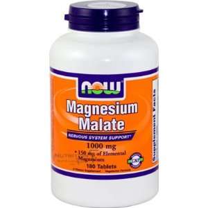  Now Magnesium Malate 1000mg, 180 Tablet: Health & Personal 