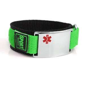  7006   Sports Band Bracelet   Green   6 1/2   Medical ID 