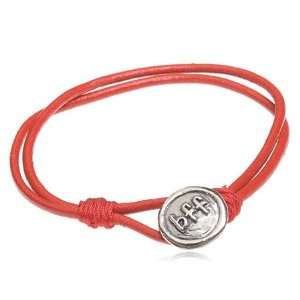  Kids Red Leather BFF Bracelet: Jewelry