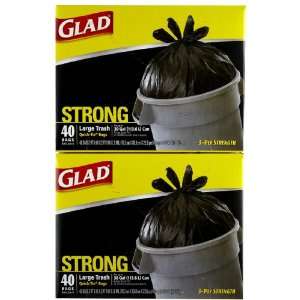  Glad Quick Tie Trach BagsBlack, 40 ct, 30 gallon 2 pack 