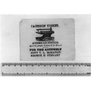  A Jackson ticket,system,speed,plough,loom,mattock,1828 