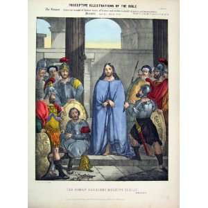 Illustrations Bible 1870 Roman Soldiers Mocking Christ