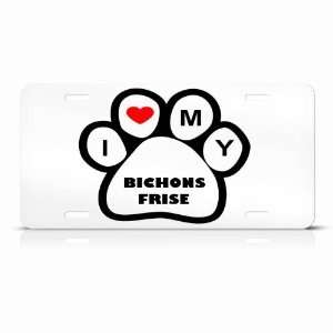  Bichons Frise Dog Dogs White Novelty Animal Metal License 