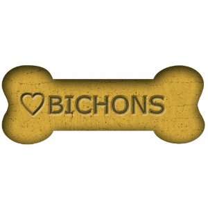   by 2 1/4 Inch Car Magnet Biscuit Bones, Love Bichons