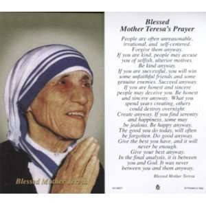  Mother Teresas Prayer   100 pack Paper Holy Cards (Religious Art 