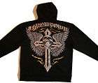 Throwdown by Affliction Full Zip Hoodie NWT 2XL Black Beast