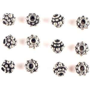  Three Layer Granulated Beads (Price Per Pair)   Sterling 