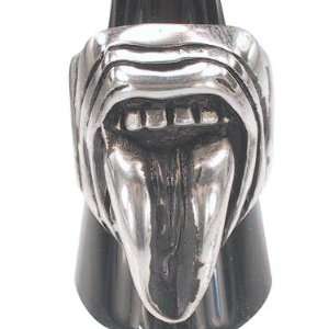  Big Tongue Mouth Pewter Ring, Size 10 Jewelry