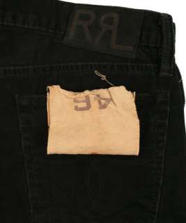 Ralph Lauren RRL Black Corduroy Slim Fit Jeans 34 x 32 New $195  