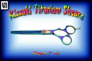 Kissaki 7 Rainbow 48t Pet Thinning Shears Dog Scissors  
