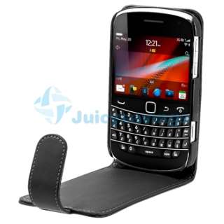 Black Leather Flip Cover Skin Case Pouch for Blackberry Bold 9900 9930